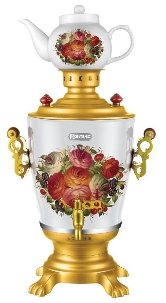 Изображение Электрический самовар Элис ЭЛ-4064 (4 л /2200 Вт /золотистый, белый)