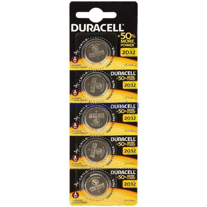 Изображение Батарейка DURACELL CR2032-5BL 5шт/уп (CR2032 (5004LC) 3 В  Lithium)