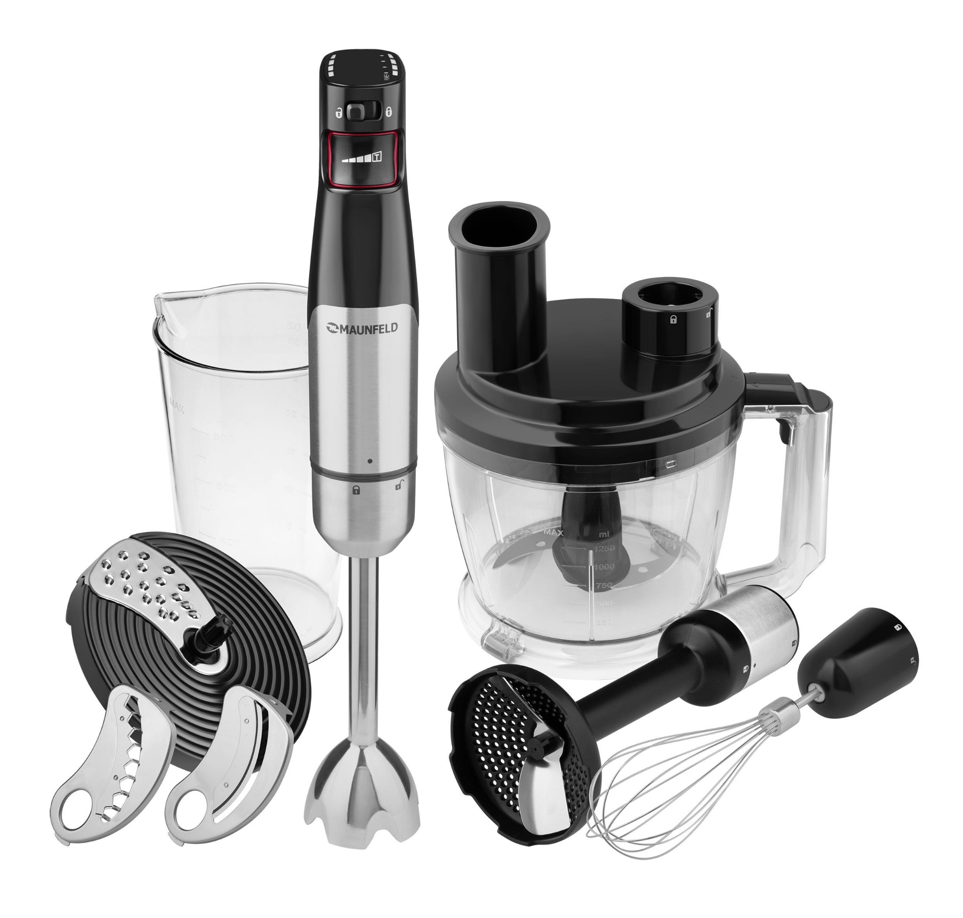 Изображение Блендер MAUNFELD MF-123SB PRO (погружной/1000 Вт/черный)