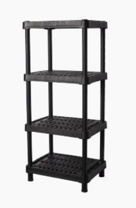 Изображение СТЕЛЛАЖИ, ПОЛКИ,ПОДСТАВКИ,ЭТАЖЕРКИ BLOCKER Стеллаж вентилируемый BLOCKER EXPERT 60*45 4 полки черный BR3801ЧР