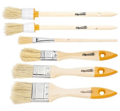 Изображение КИСТИ SPARTA Набор кистей, 6 шт, плоские 3/4, 1, 1/5"; круглые №1, №2, №4 841145