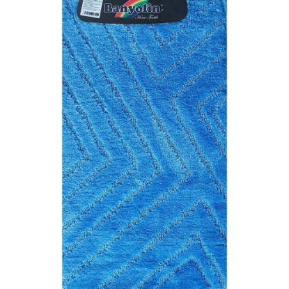 Изображение САНАКС 00298 CLASSIC UNI ПОЛОСКИ Коврик в ванную одинарный СИНИЙ 55х90см 100% полиэстер