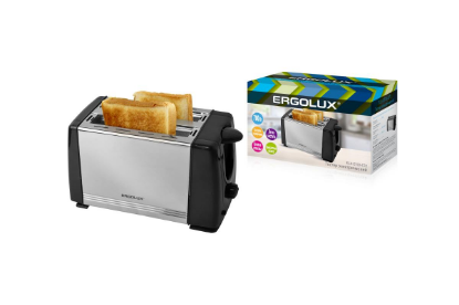 Изображение Тостер Ergolux ELX-ET03-C72 (700 Вт  черный, серебристый)