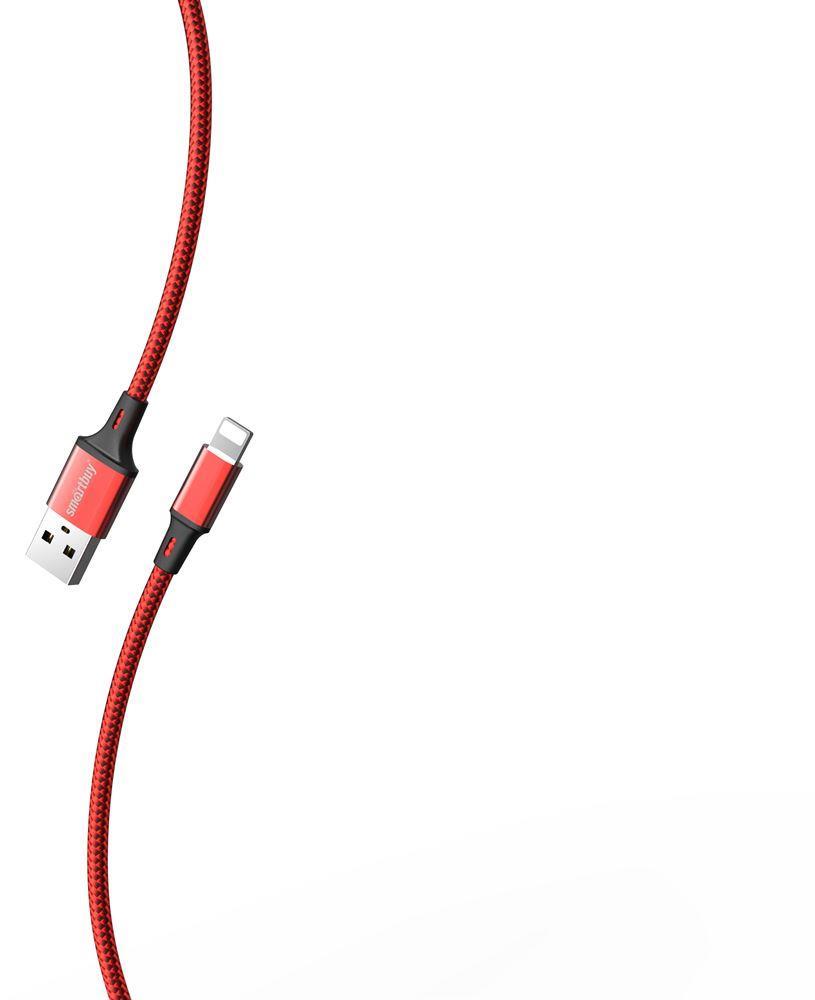 Изображение Кабель соединительный SmartBuy S14 (iK-512-S14rb) USB 2.0 A Lightning 8P красный, черный 1 м