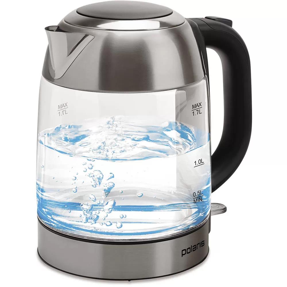 Изображение Электрический чайник Polaris PWK 1791CGL (2200 Вт/1,7 л /стекло, пластик/серебристый)