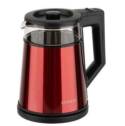 Изображение Электрический чайник Energy E-200 (1350 Вт/1,2 л /стекло/красный)