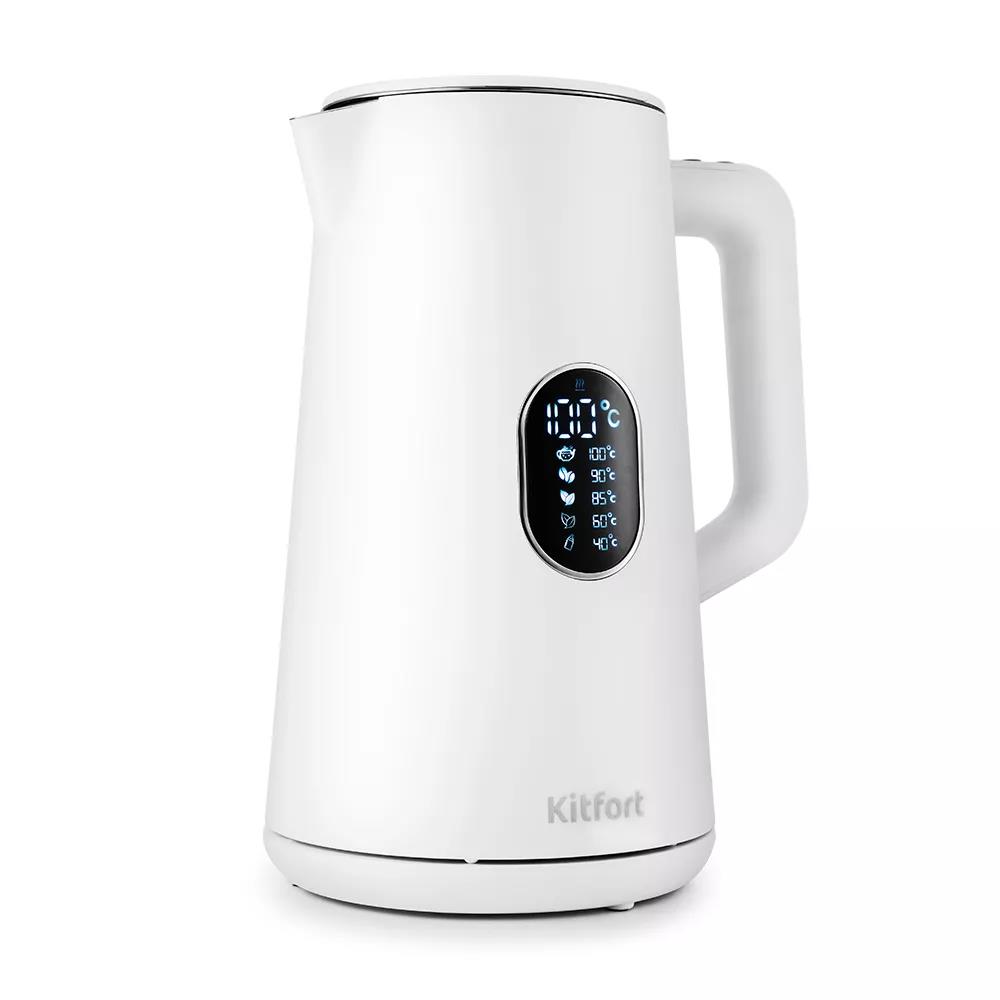 Изображение Электрический чайник Kitfort KT-6115-1 (1800 Вт/1,5 л /металл, пластик/белый)
