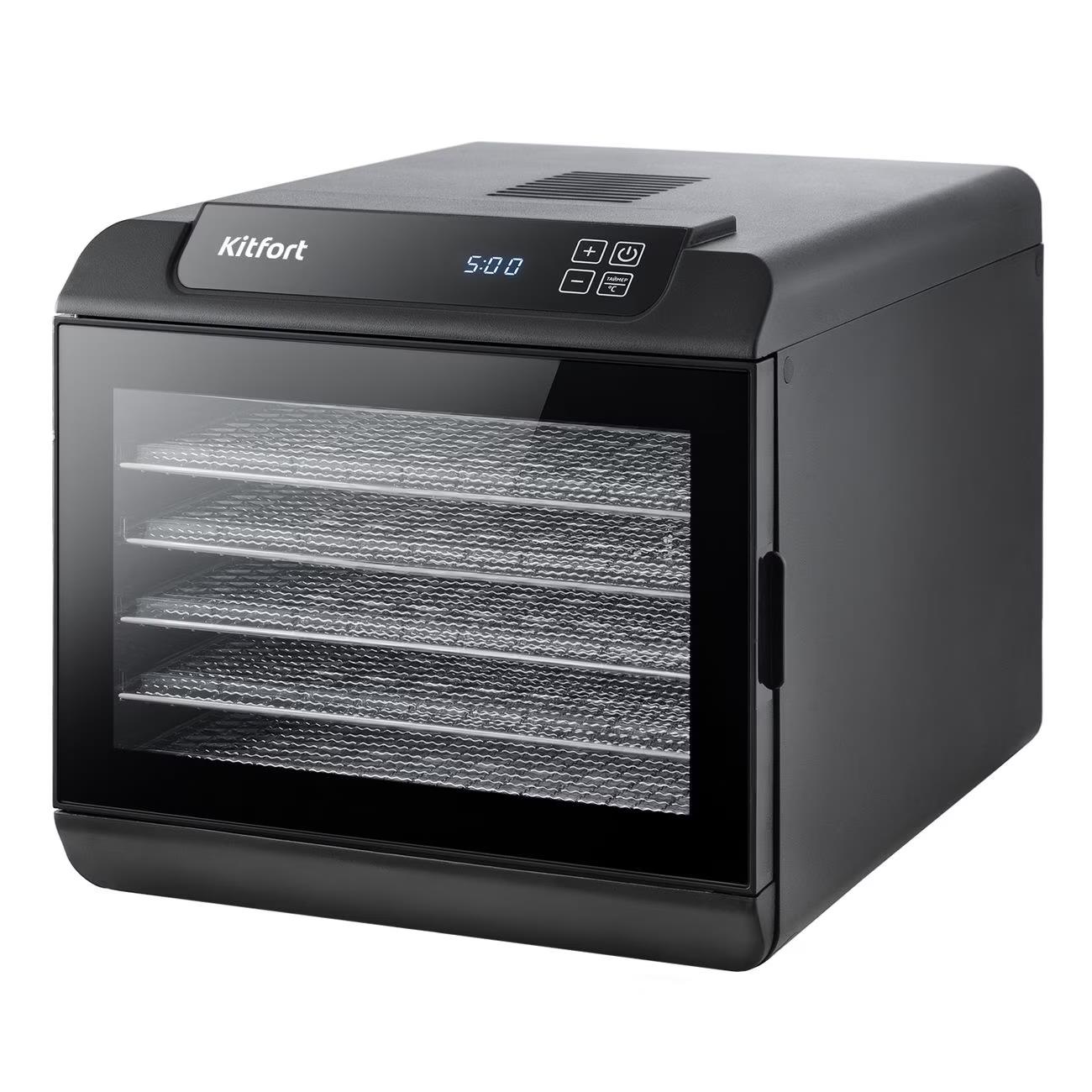 Изображение Сушилка для овощей Kitfort КТ-1904 (поддонов 6 шт, 500 Вт , черный)