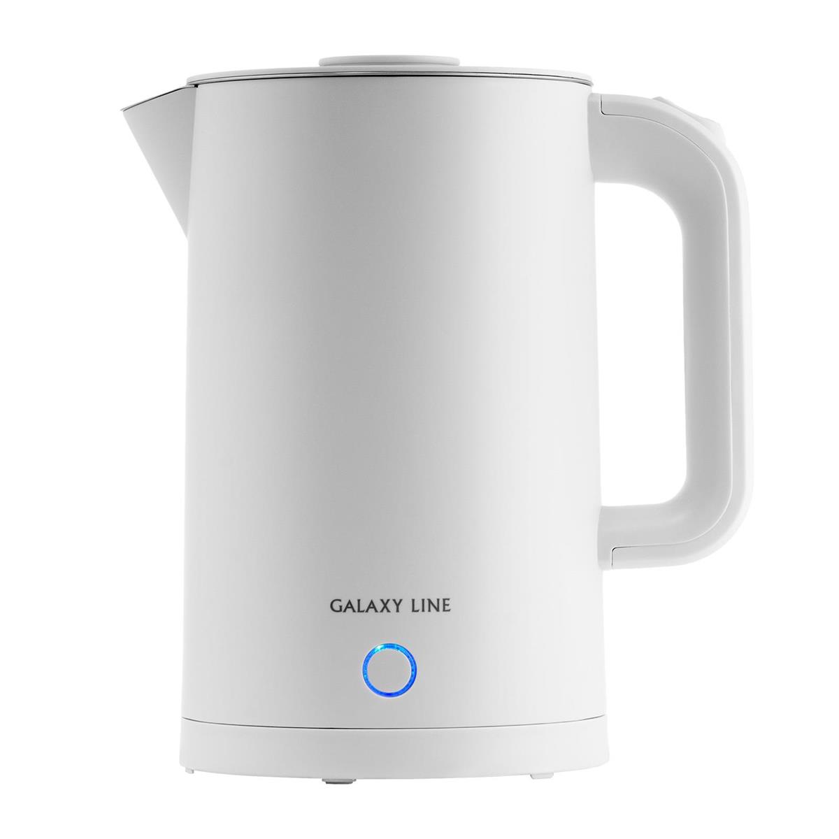 Изображение Электрический чайник GALAXY LINE GL 0362 (2200 Вт/1,7 л /пластик, нержавеющая сталь/белый)