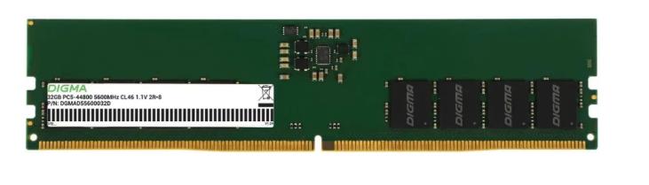 Изображение Оперативная память 1x32 GB DDR5 Digma DGMAD55600032D (44800 Мб/с, 5600 МГц, CL46)