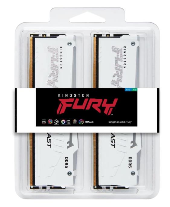 Изображение Оперативная память 2x16 GB DDR5 Kingston Fury Beast White (48000 Мб/с, 6000 МГц, CL30)