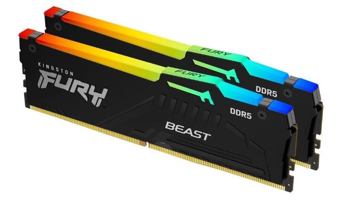 Изображение Оперативная память 2x32 GB DDR5 Kingston Fury Beast RGB (48000 Мб/с, 6000 МГц, CL36)