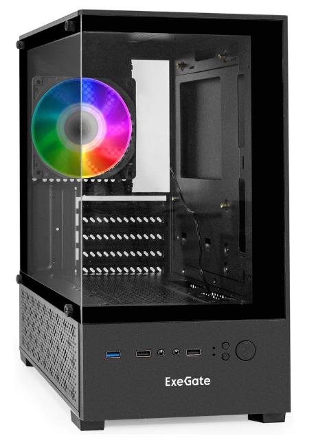 Изображение Корпус ExeGate i3 SEA 450W Black (mATX, Mini-ITX, черный, 450 Вт)/(298750)