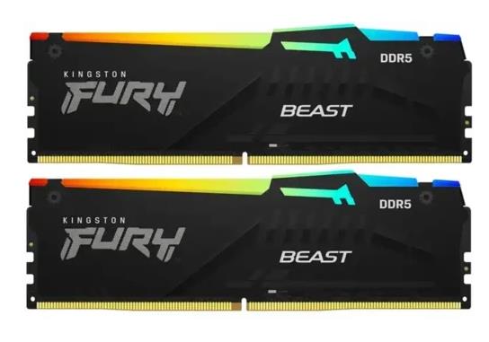 Изображение Оперативная память 2x32 GB DDR5 Kingston Fury Beast Black RGB (48000 Мб/с, 6000 МГц, CL30)