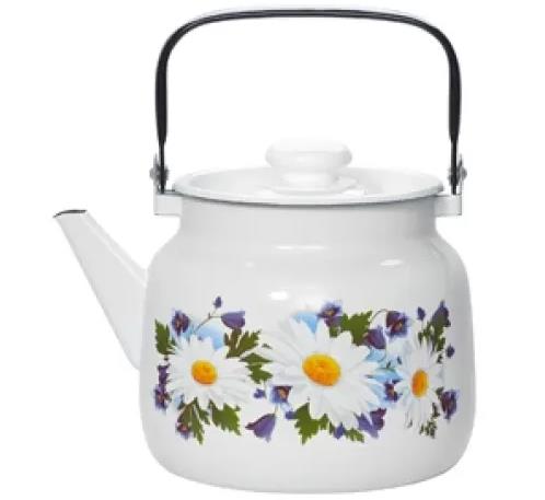 Изображение Чайник ЛЫСЬВА 2713П2/4Рч Ромашковое поле эмал (3,5, л л /белый)
