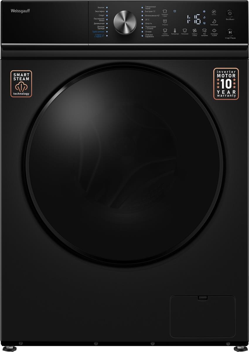 Изображение Стиральная машина Weissgauff WM 4106 D Black Edition, черный (фронтальная, 6 кг, 1000 об/мин )
