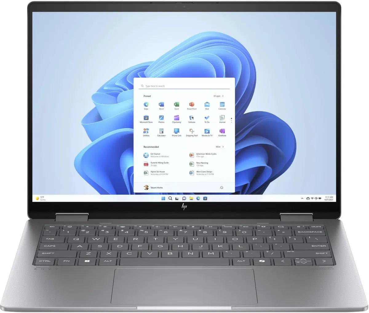 Изображение Ноутбук HP Envy x360 14-fa0004ci (AMD 8640HS 3500 МГц/ SSD 512 ГБ  /RAM 16 ГБ/ 14" 1920x1200/VGA встроенная/ Windows 11 Home) (A1AA5EA)