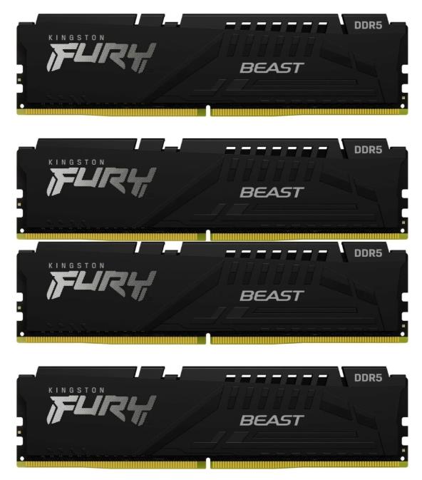 Изображение Оперативная память 4x32 GB DDR5 Kingston Fury Beast Black (44800 Мб/с, 5600 МГц, CL40)