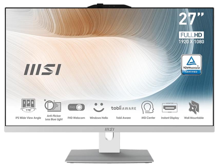 Изображение Моноблок MSI Modern AM272P 12M-1041XRU (9S6-AF8212-1041) (27"/1.3 ГГц/16 Гб/SSD 512 Гб  нет  Гб/VGA встроенная/Без ОС)