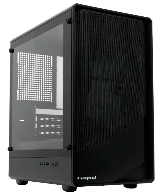 Изображение Корпус HSPD M331-TGBK Black (mATX, Mini-ITX, черный, без БП)/(M331-TGBK)