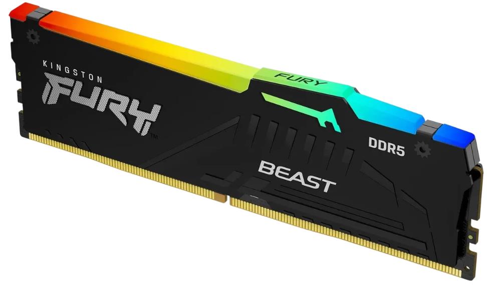 Изображение Оперативная память 1x32 GB DDR5 Kingston Fury Beast RGB (41600 Мб/с, 5200 МГц, CL40)
