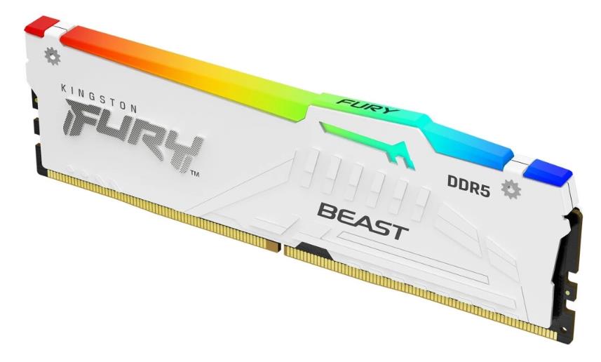 Изображение Оперативная память 1x32 GB DDR5 Kingston Fury Beast White RGB (41600 Мб/с, 5200 МГц, CL36)