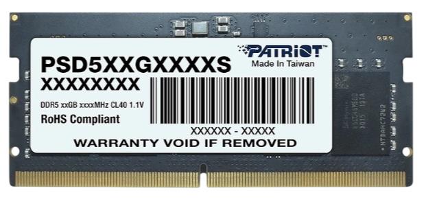 Изображение Оперативная память 1x32 GB DDR5 Patriot Signature Line SO-DIMM (44800 Мб/с, 5600 МГц, CL46)