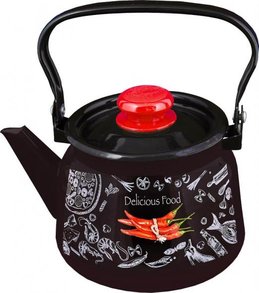 Изображение Чайник Appetite С2714.36*100 Chilli эмал (2,3, л л /рисунок, черный)