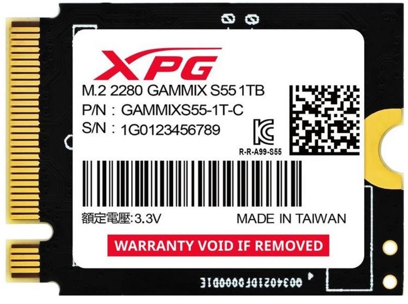 Изображение SSD диск ADATA XPG Gammix S55 1024 Гб 2230 (SGAMMIXS55-1T-C)