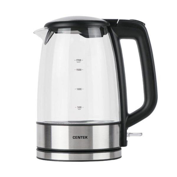 Изображение Электрический чайник CENTEK CT-0003 (2200 Вт/1,7 л /стекло/прозрачный, черный)