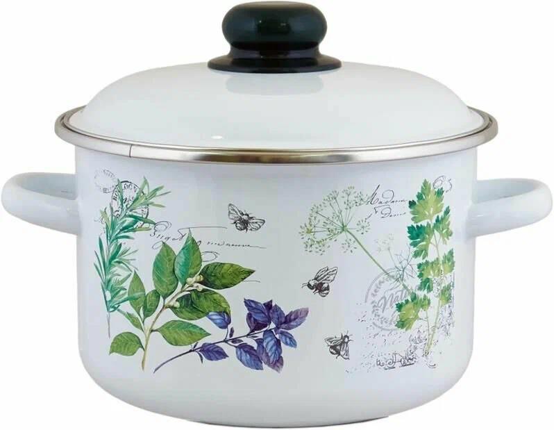 Изображение Кастрюля Appetite 1RD161M Травы эмал цил (2 л )