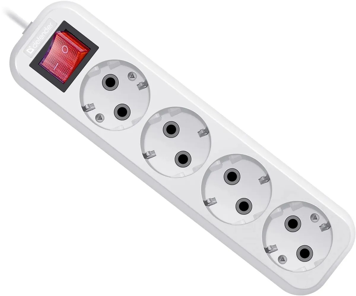 Изображение Сетевой фильтр Defender L340 5 м, белый