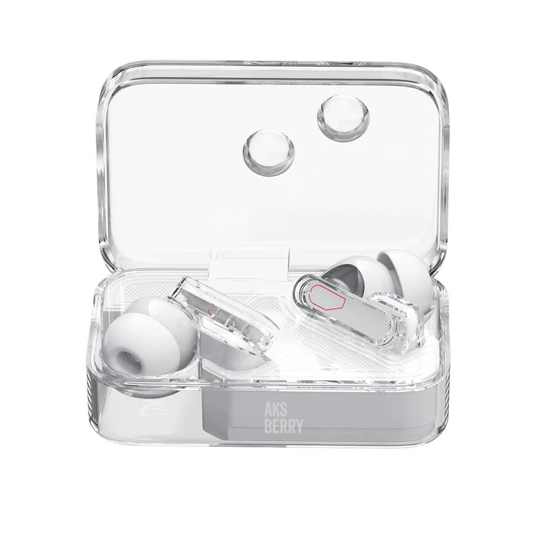 Изображение Bluetooth-гарнитура/наушники Aksberry B21 Crystal TWS (белый)