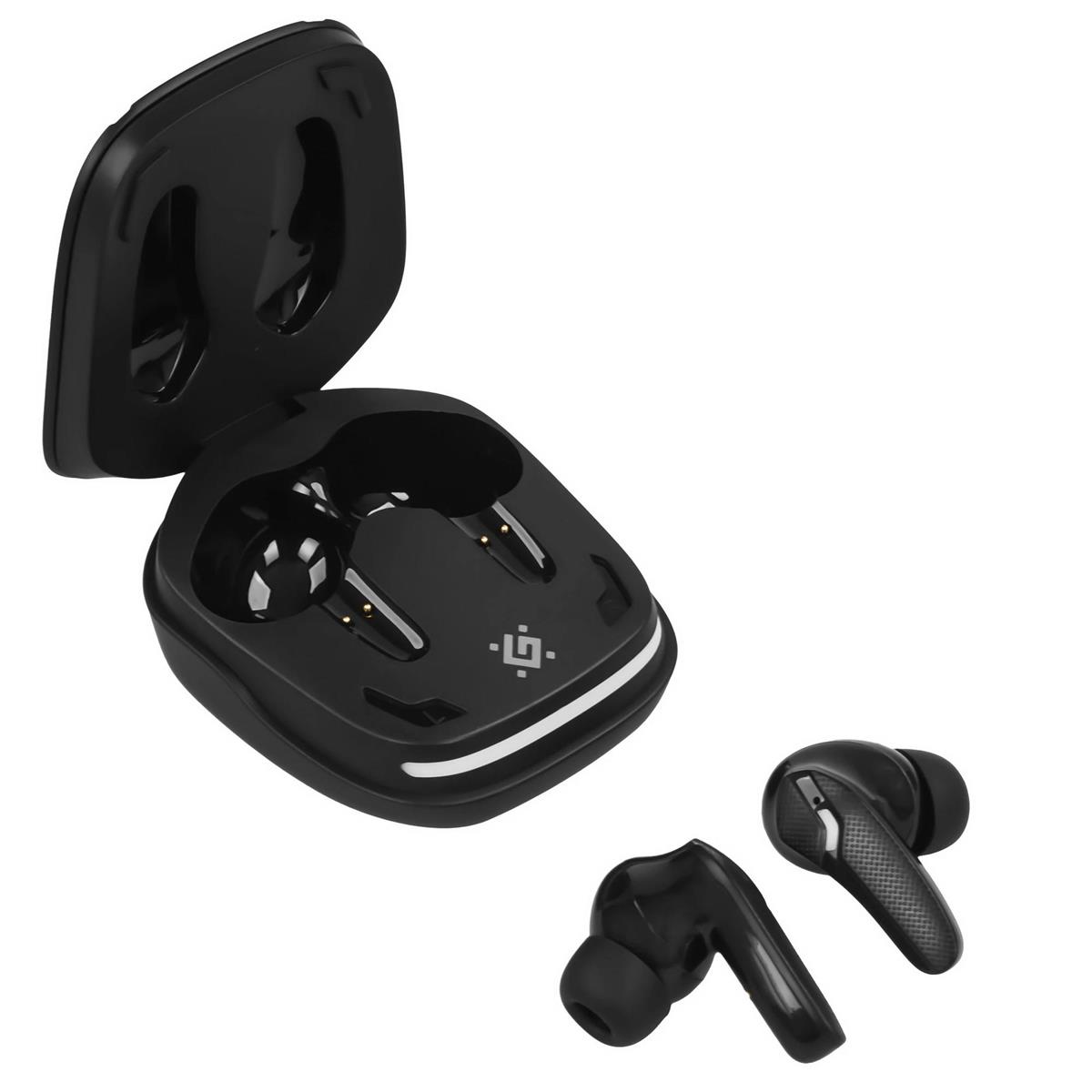 Изображение Bluetooth-гарнитура/наушники Defender (63285) CyberDots 285, игровые TWS, Bluetooth (черный)