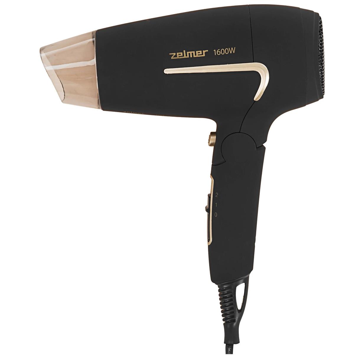 Изображение Компактный фен Zelmer ZHD8321 TRAVEL (1600 Вт /золотистый, черный)