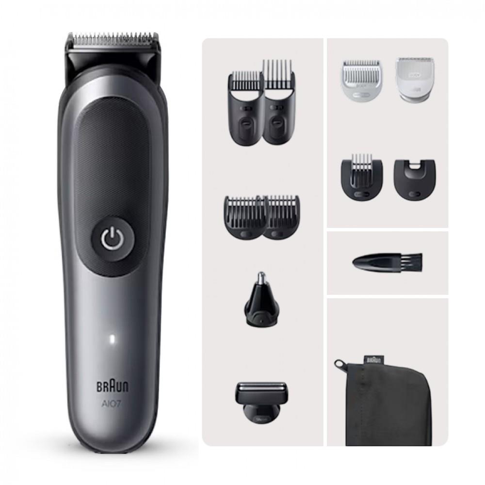 Изображение Триммер бороды и усов, волос Braun AIO7560 , серый