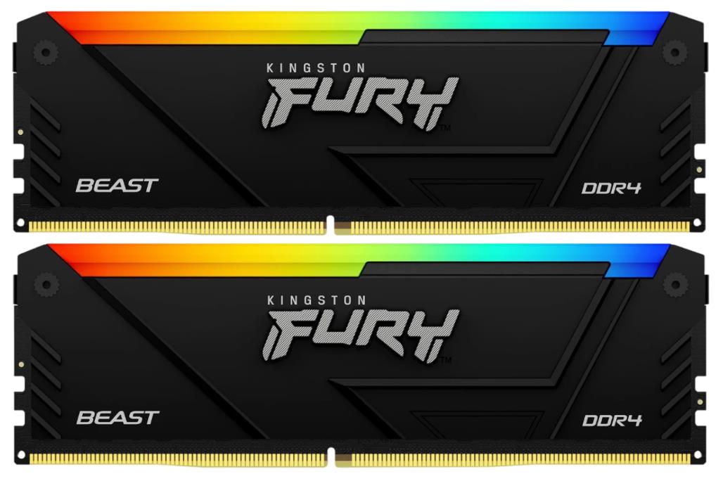 Изображение Оперативная память 2x16 GB DDR4 Kingston Fury Beast RGB (25600 МБ/с, 3200 МГц, CL16)