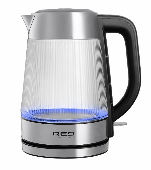 Изображение Электрический чайник Red solution G121  (2200 Вт/1,8 л /стекло, металл, пластик/прозрачный, черный, серебристый)