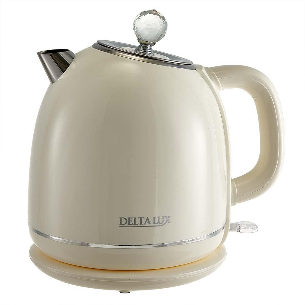 Изображение Электрический чайник DELTA LUX DE-1018 (2200 Вт/1,7 л /пластик, нержавеющая сталь/белый)