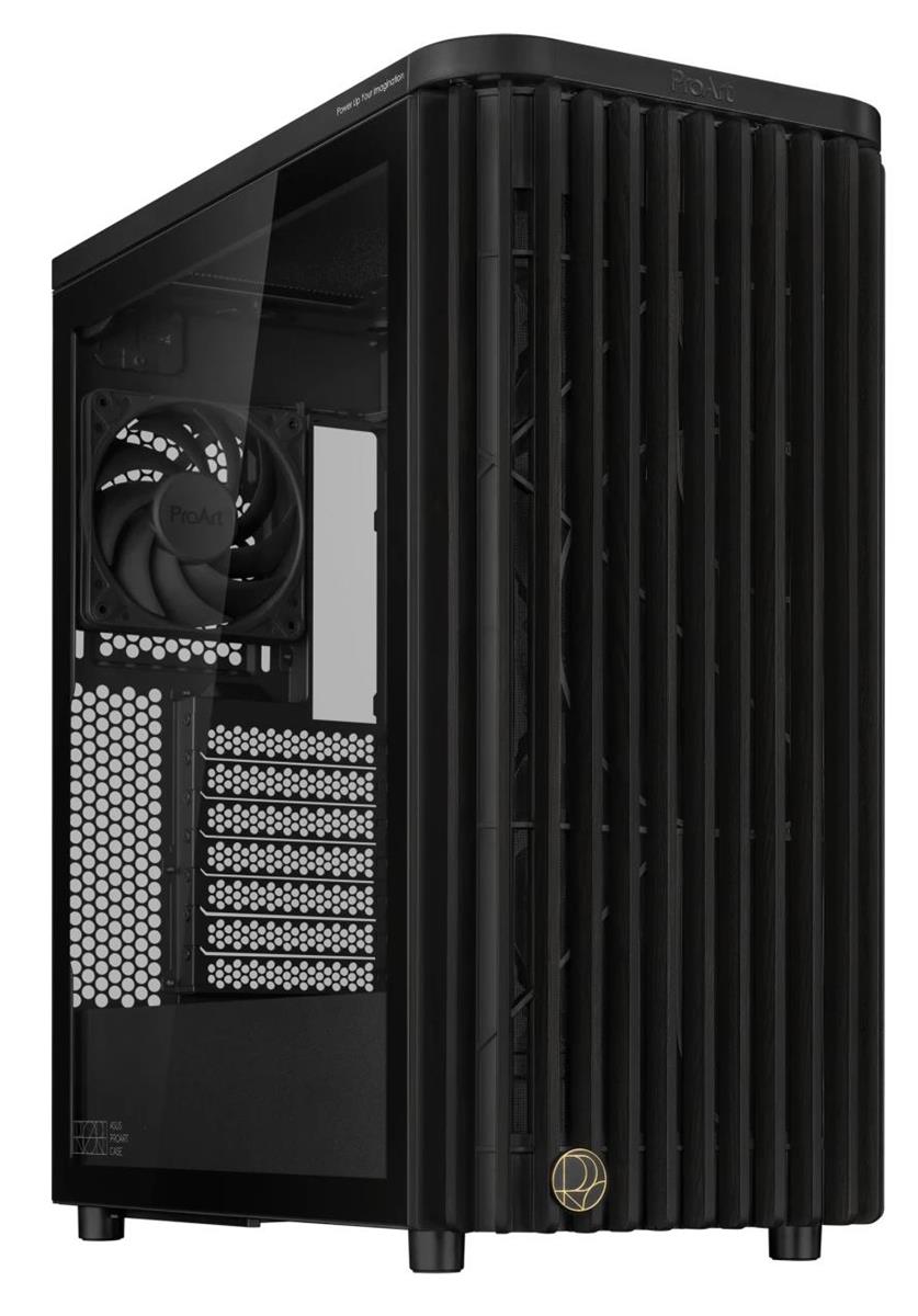 Изображение Корпус Asus ProArt PA401 Wood Edition Tempered Glass Panel Black (mATX, ATX, Mini-ITX, черный, без БП)/(90DC00M0-B39000)