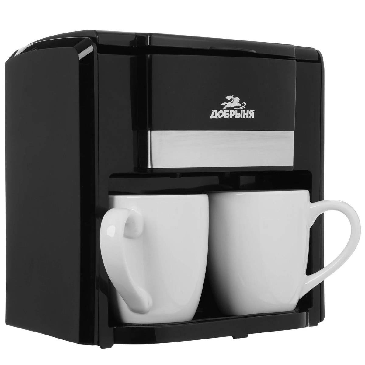 Изображение Кофеварка Добрыня DO-3604 (0,3л, 500Вт) 2кружки (капельная/0,3 л /500 Вт )