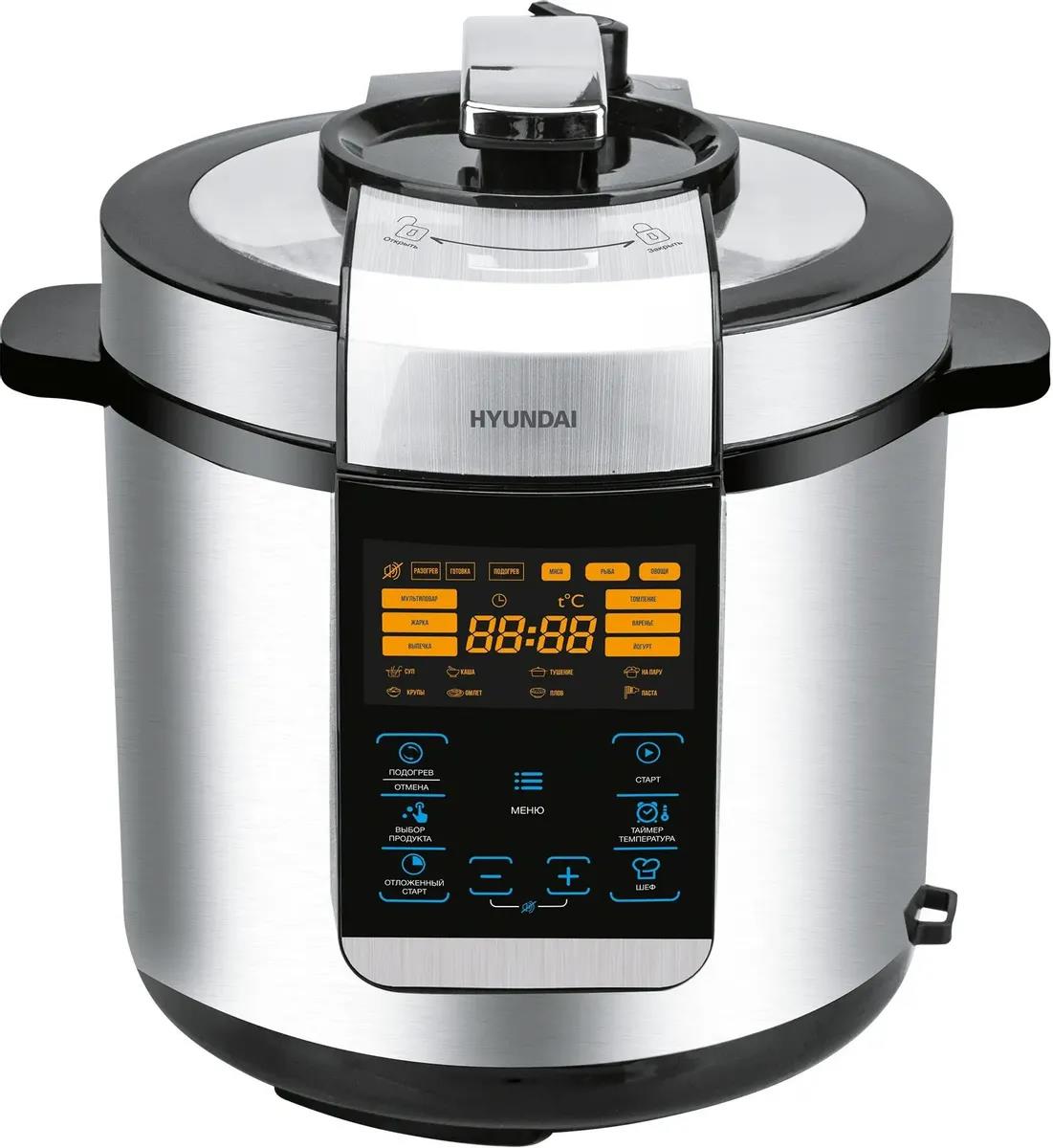 Изображение Мультиварка Hyundai HYMC-2406 (1000 Вт/6 л /черный, серебристый)