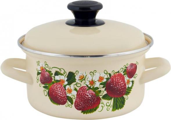 Изображение Кастрюля КМЗ 51904-352/6 эмал цил с рис, мет/об (1,5 л )