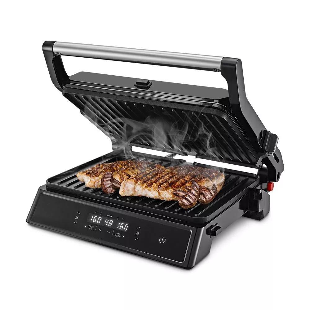 Изображение Электрический гриль Kitfort КТ-3682 2000Вт черный/серебристый, 2000 Вт