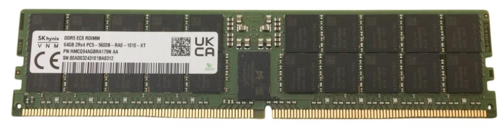 Изображение Оперативная память 1х64 GB DDR5 Hynix HMCG94AGBRA179N (44800 Мб/с, 5600 МГц, CL46)