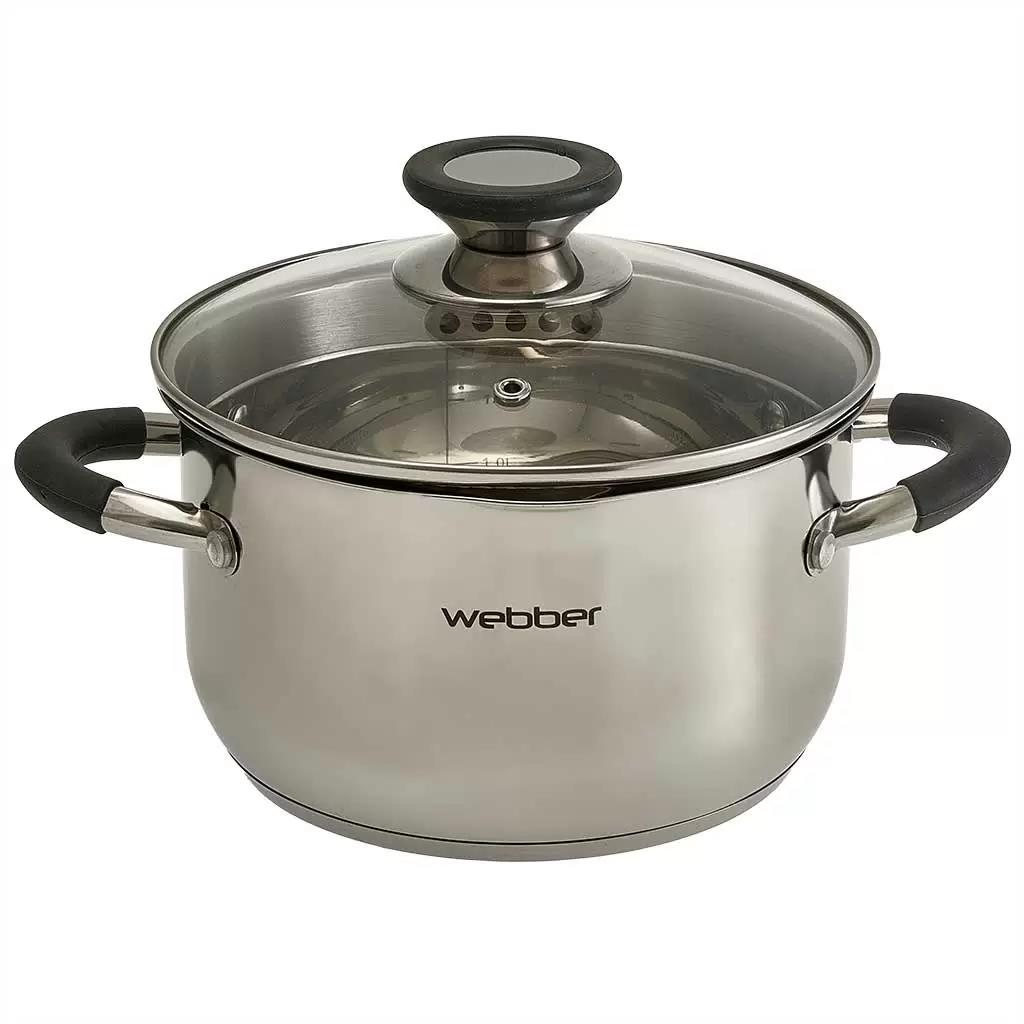 Изображение Кастрюля Webber BE-372/2 со стеклянной крышкой (d=18; 2,7 л) (8) (2,7 л )