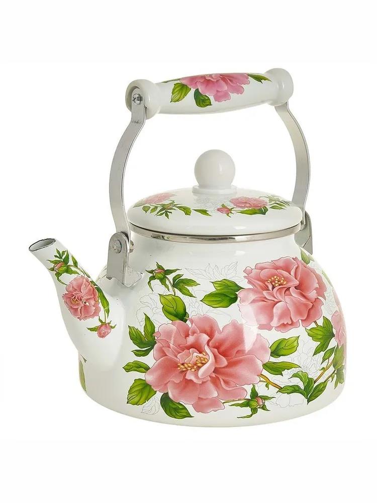 Изображение Чайник METALLONI EM-1335 (3, л л /цветы, белый)