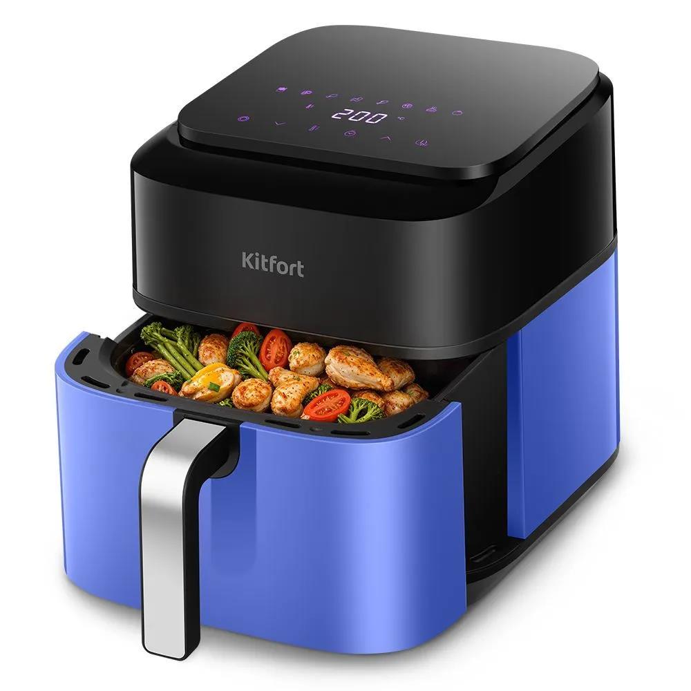 Изображение Аэрогриль Kitfort КТ-2263 1800Вт синий/черный (1800 Вт /6,3 л )