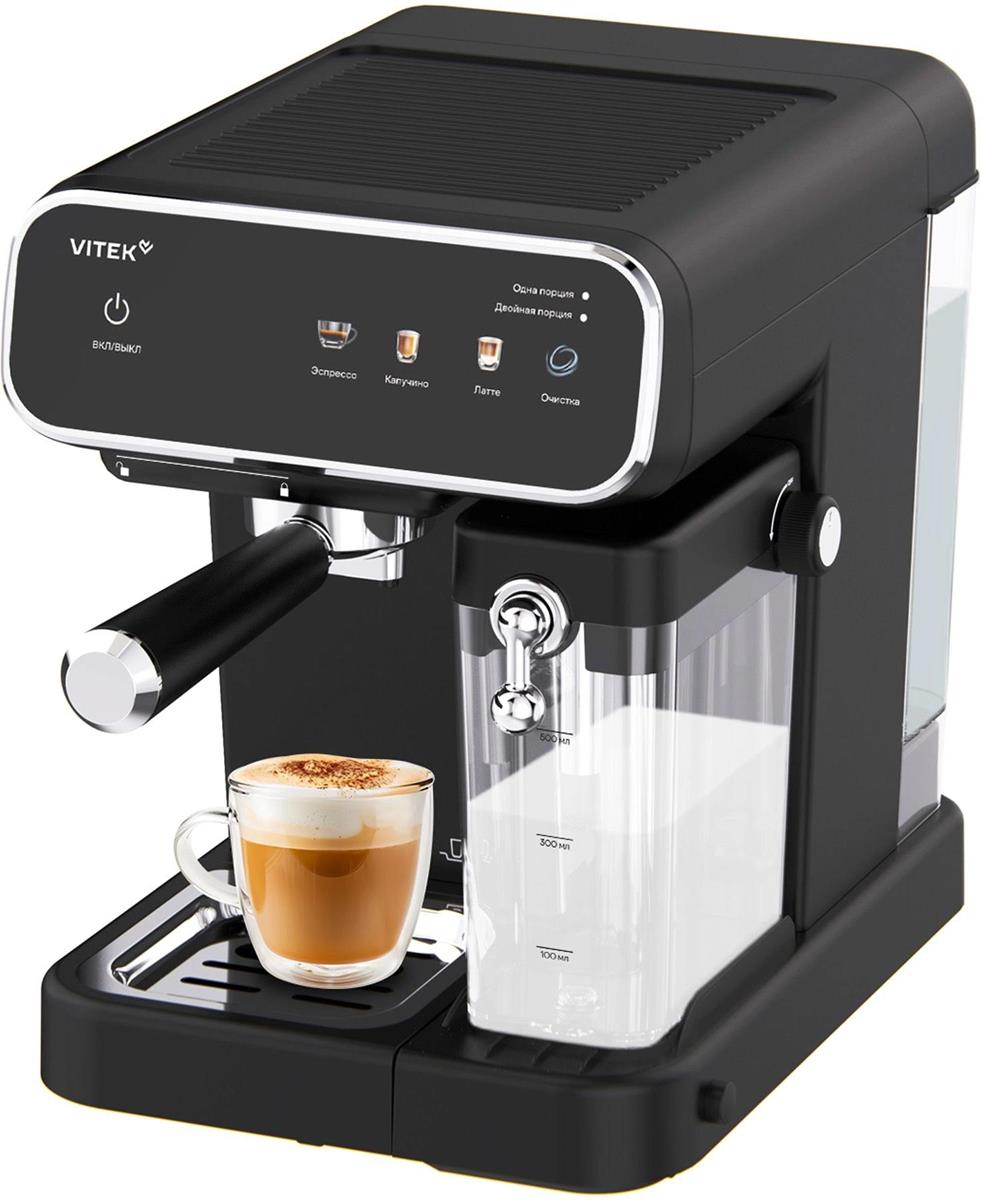 Изображение Кофеварка VITEK VT-CME1501 1350Вт черный (рожковая/1 л /1350 Вт )