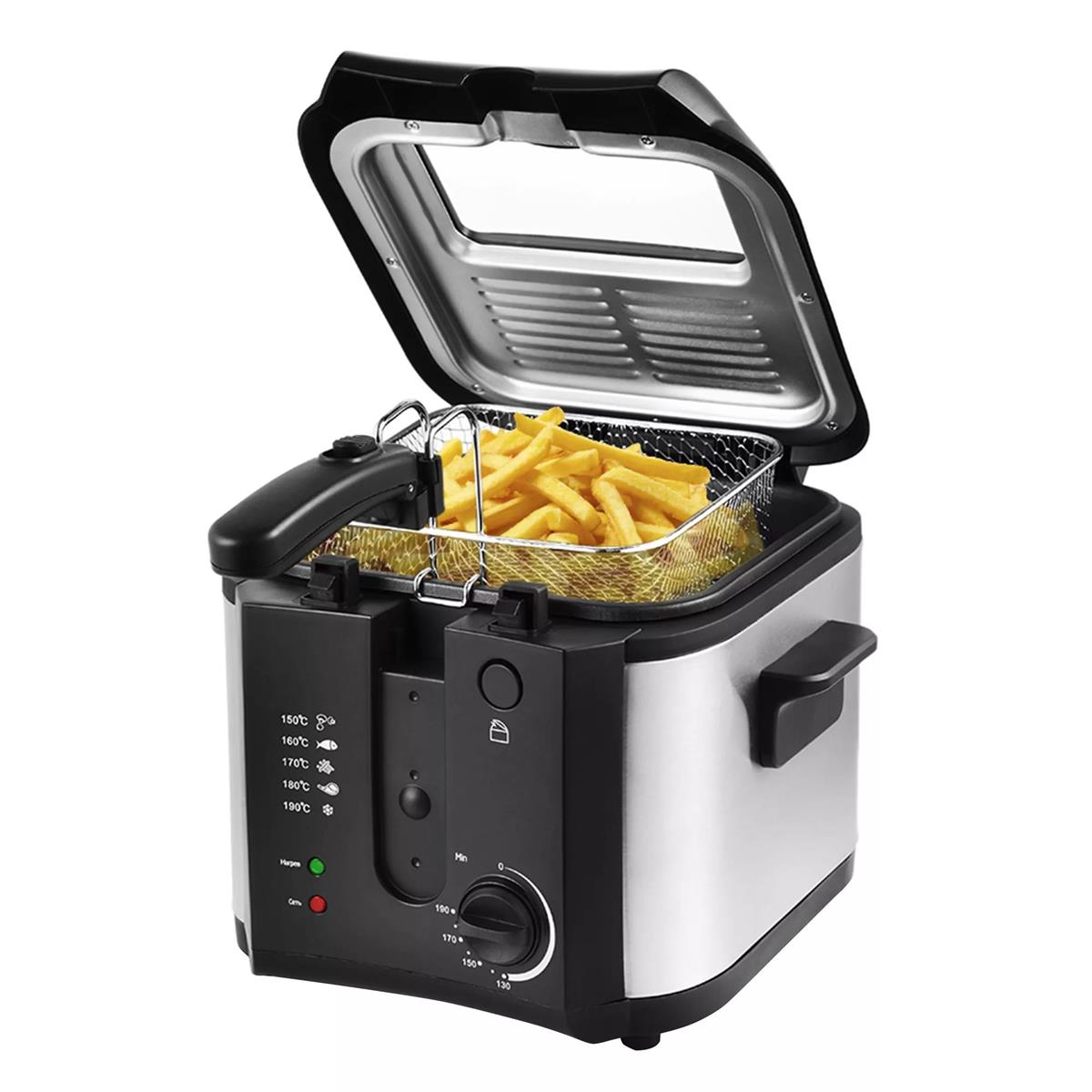 Изображение Фритюрница Kitfort КТ-2024 (5,4 л  1600 Вт  серебристый, черный)